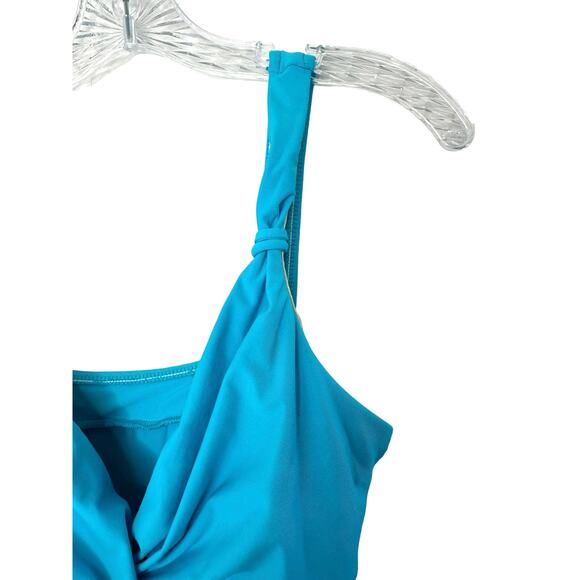 Miraclesuit Light Blue Twist Front Swim Tankini Top Size 14 Style C60483 - Picture 6 of 13